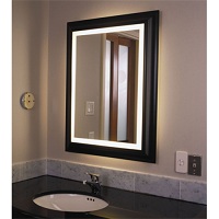 Black frame LED mirror