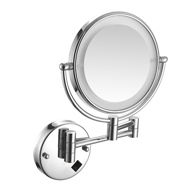 Chrome makeup mirror with lights