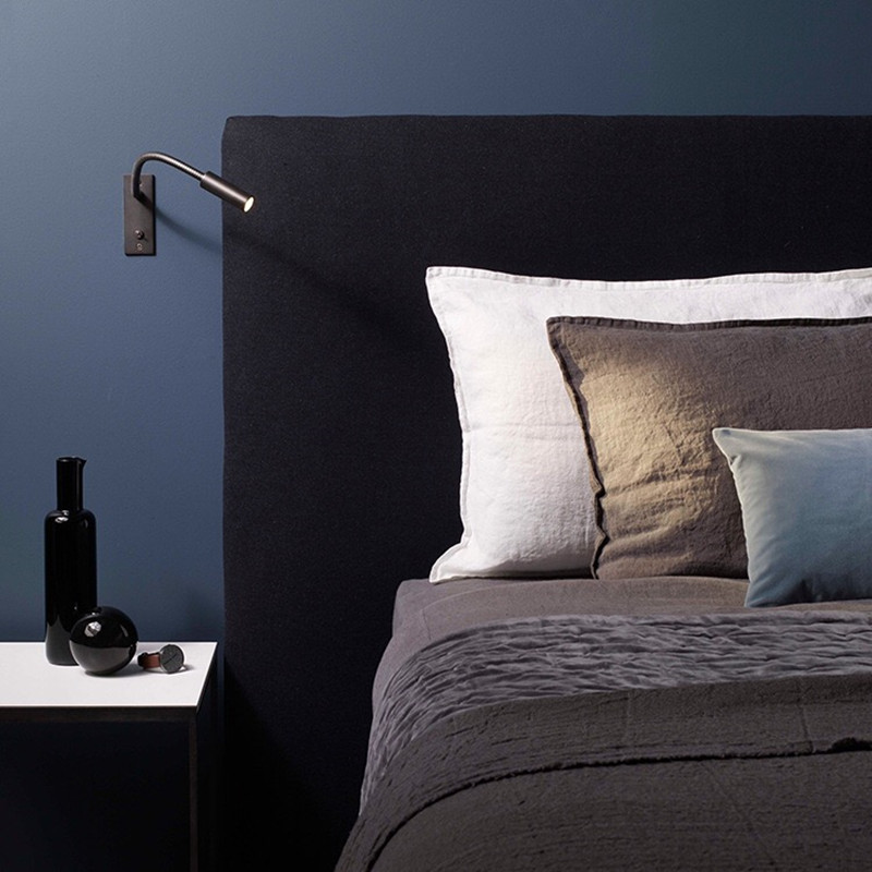Wall mounted LED bedside reading light