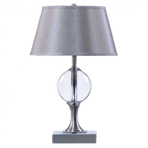 Grey bedside table lamp
