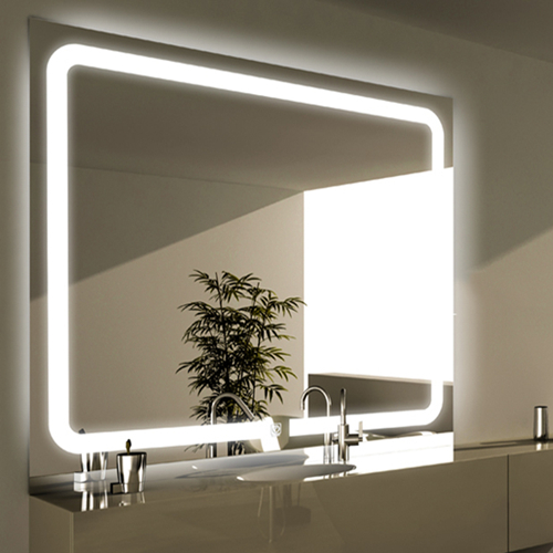 Espejo de baño con luz LED montado en la pared