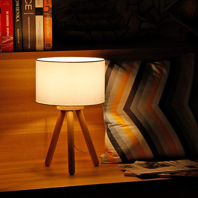 Luz de escritorio de madera