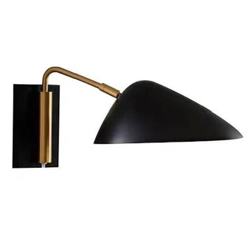 Black and brass wall sconce