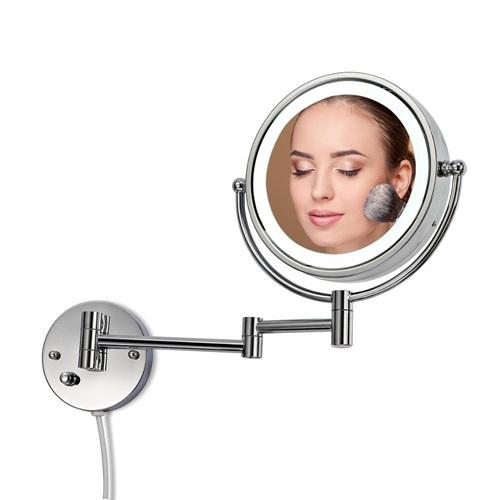 Wall mounted lighted makeup mirror