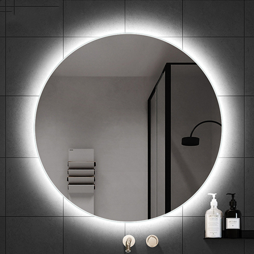 Round backlit bathroom mirror