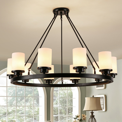 6 Light chandelier with shade