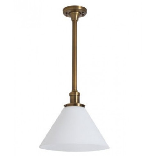 White and brass cone pendant light