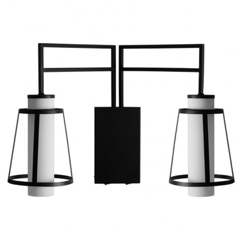 Double light wall sconce black