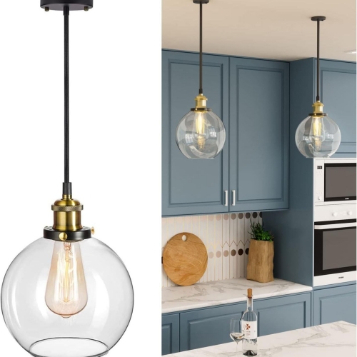 Contemporary clear glass pendant light